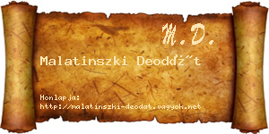 Malatinszki Deodát névjegykártya